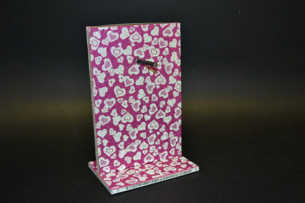 SUPPORTO CALENDARIO GLITTER CUORI