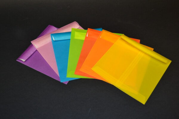 BUSTE COLORATE SEMI-TRASPARENTI 16x16 - immagine 2