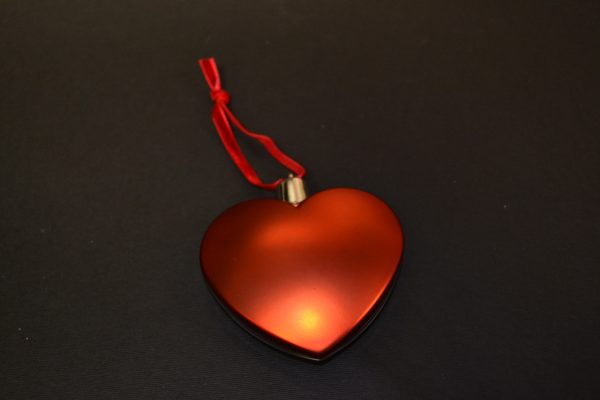 PALLINA NATALE SATIN ROSSA CUORE - immagine 3