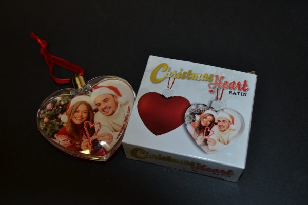 PALLINA NATALE SATIN ROSSA CUORE